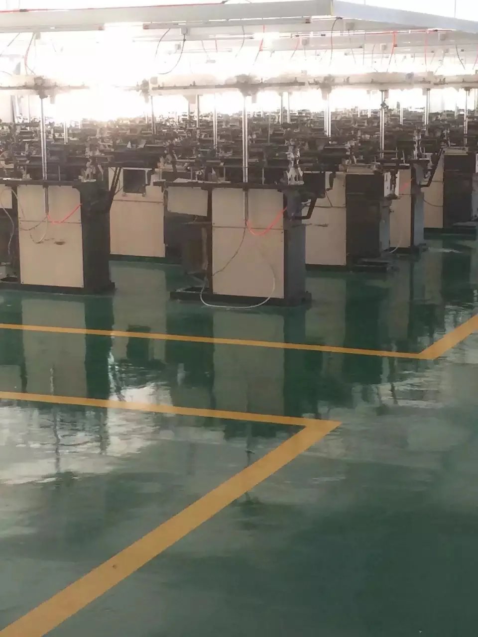 Knitting machines used for work glove production
