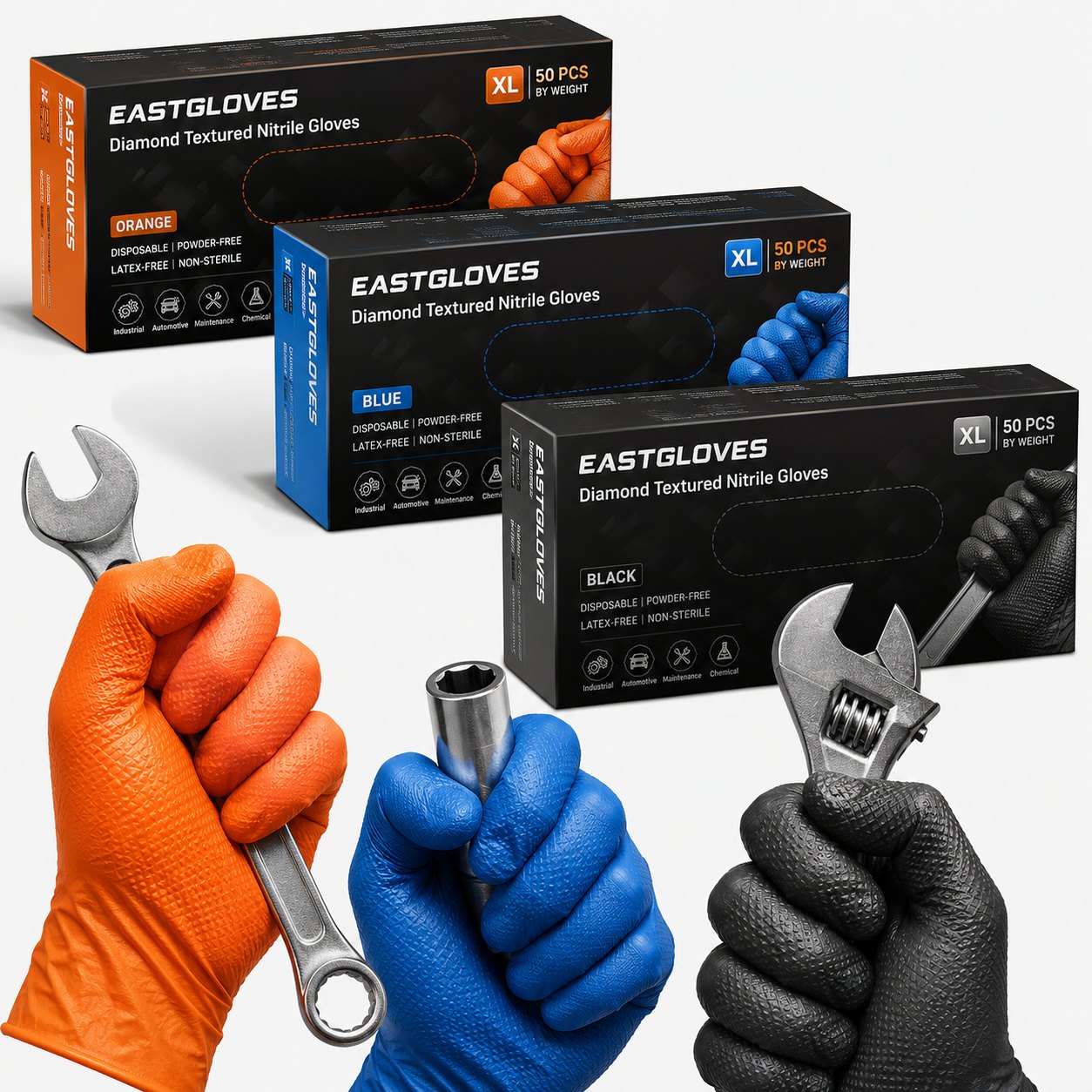 Diamond texture nitrile gloves wholesale supplier